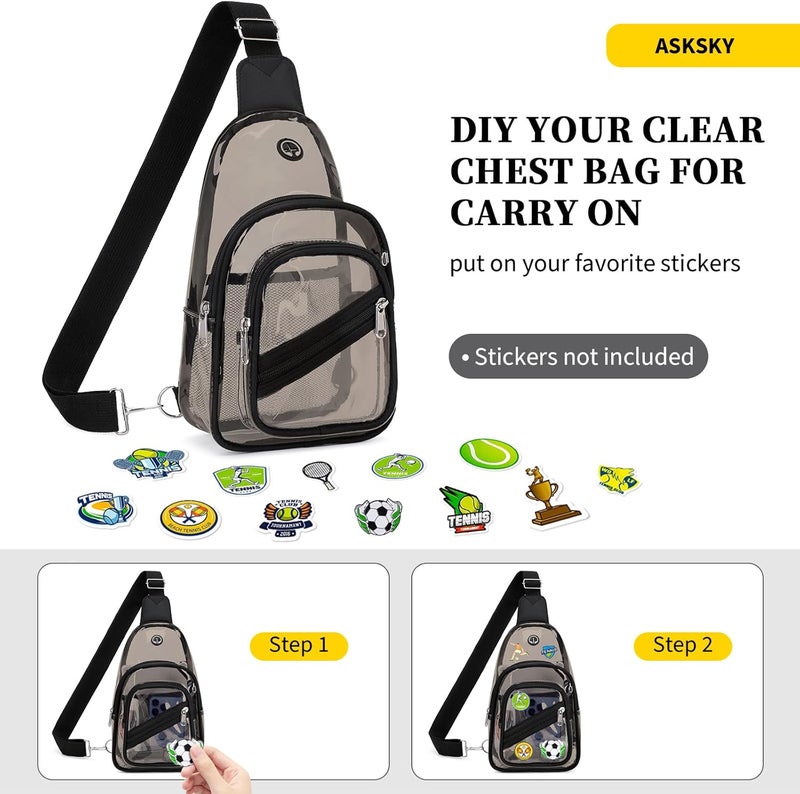 ASKSKY Clear Bag for Stadium Events, Clear Backpack Purse for Women Waterproof PVC Crossbody Fanny Pack for Concert - Image 5